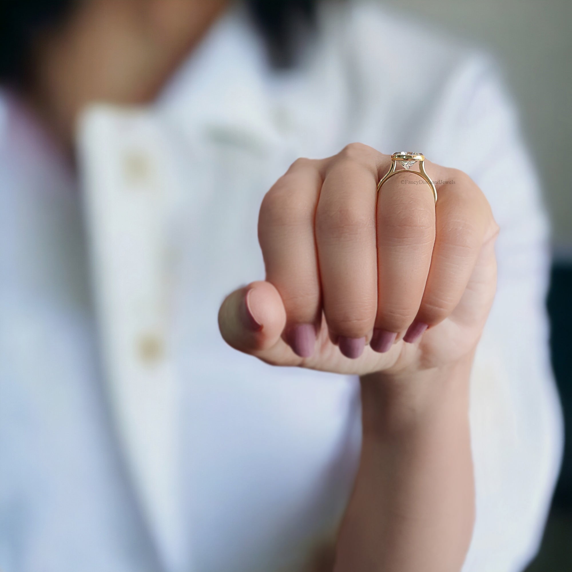 2.30CT Antique Portuguese Cut Bezel Set with Cathedral Setting Colorless Solitaire Moissanite Engagement Ring Anniversary Gift for Her FD132