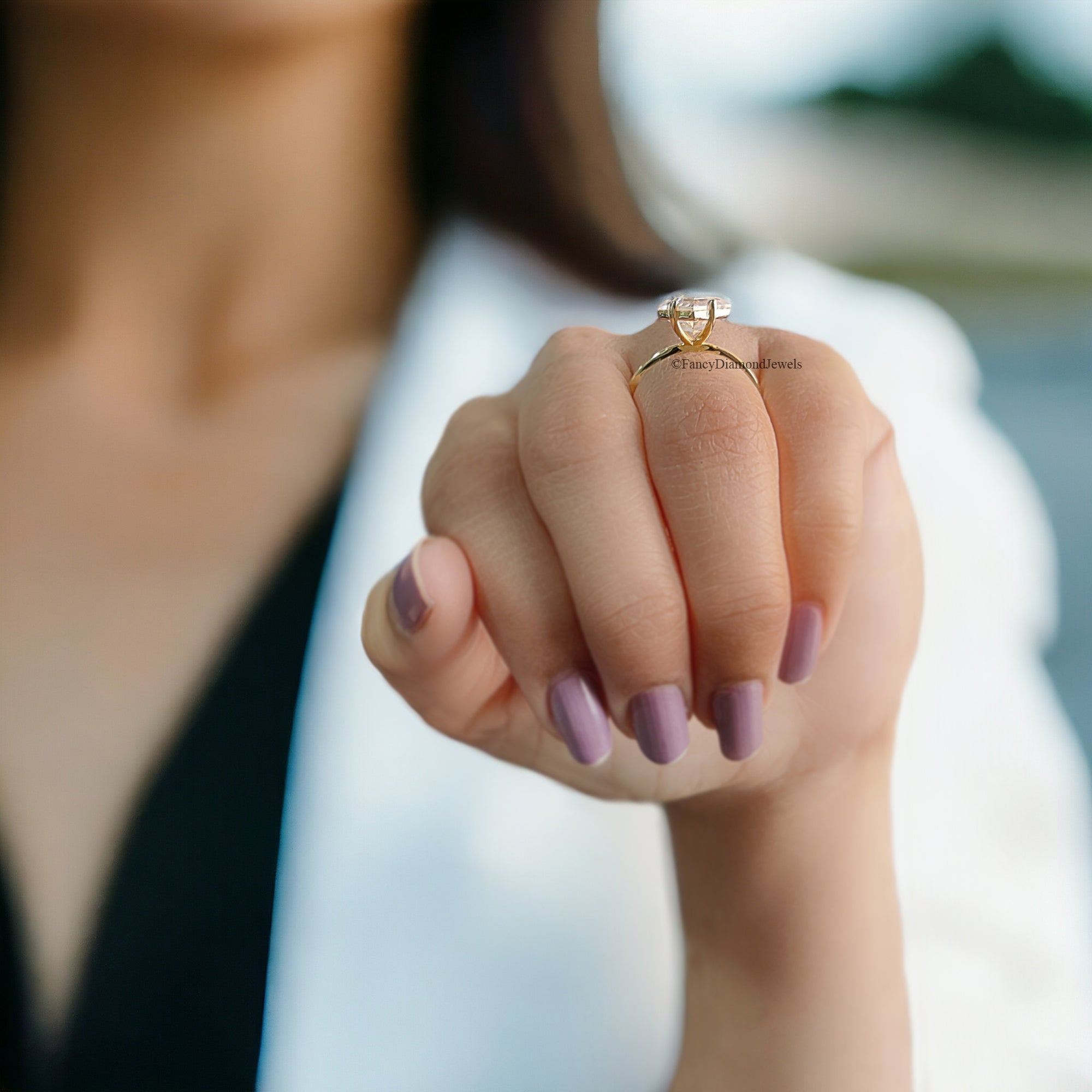 Kite 2.10 CT Lozenge Cut Near Colorless Moissanite Ring Prong Set Solitaire Engagement Ring Unique Wedding Ring Anniversary Gift FD99