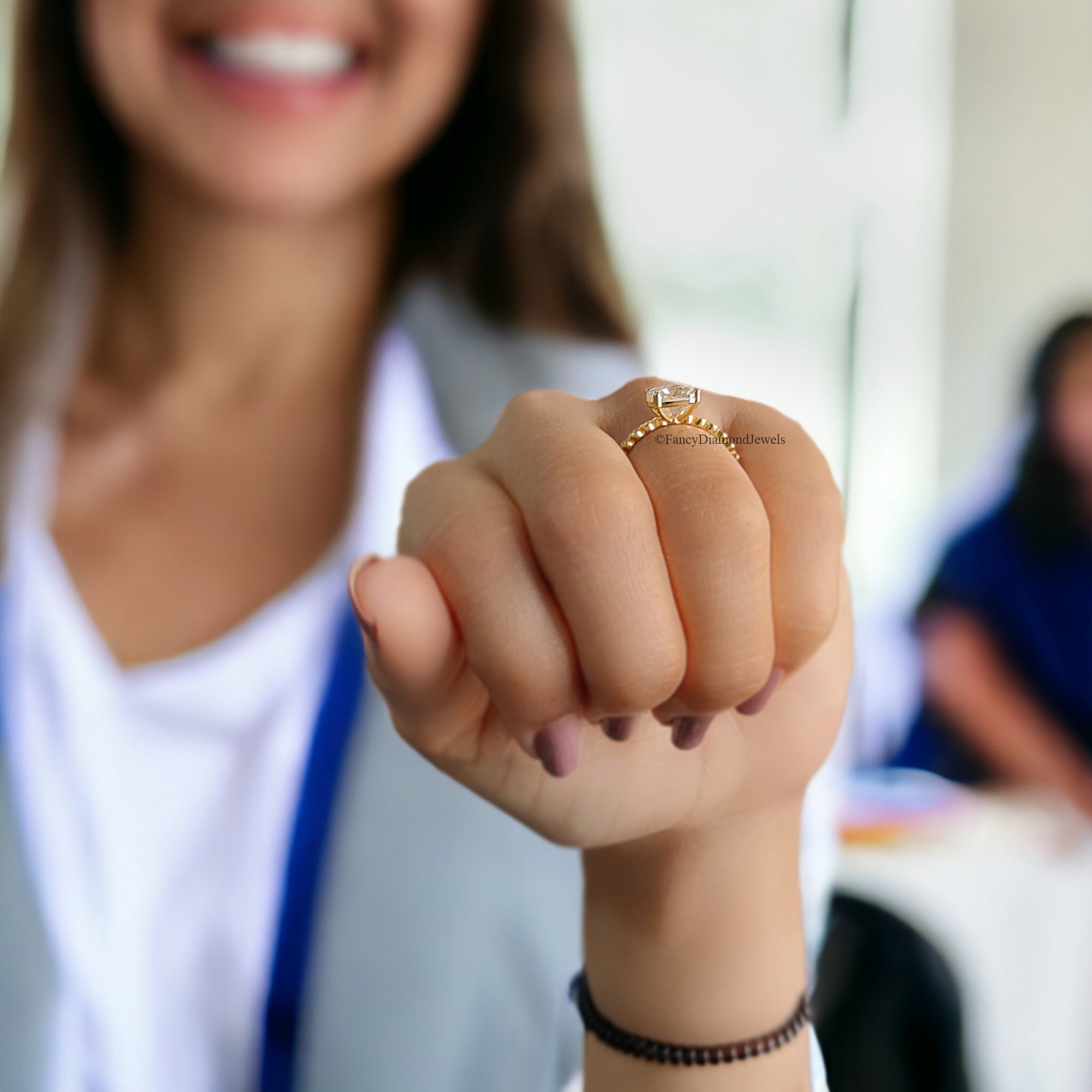 Cushion Moissanite Engagement Ring 1.60 CT Cushion Cut Moissanite Ring Round Prong Ring For Women Promise Ring Gift For Her Ring FD86