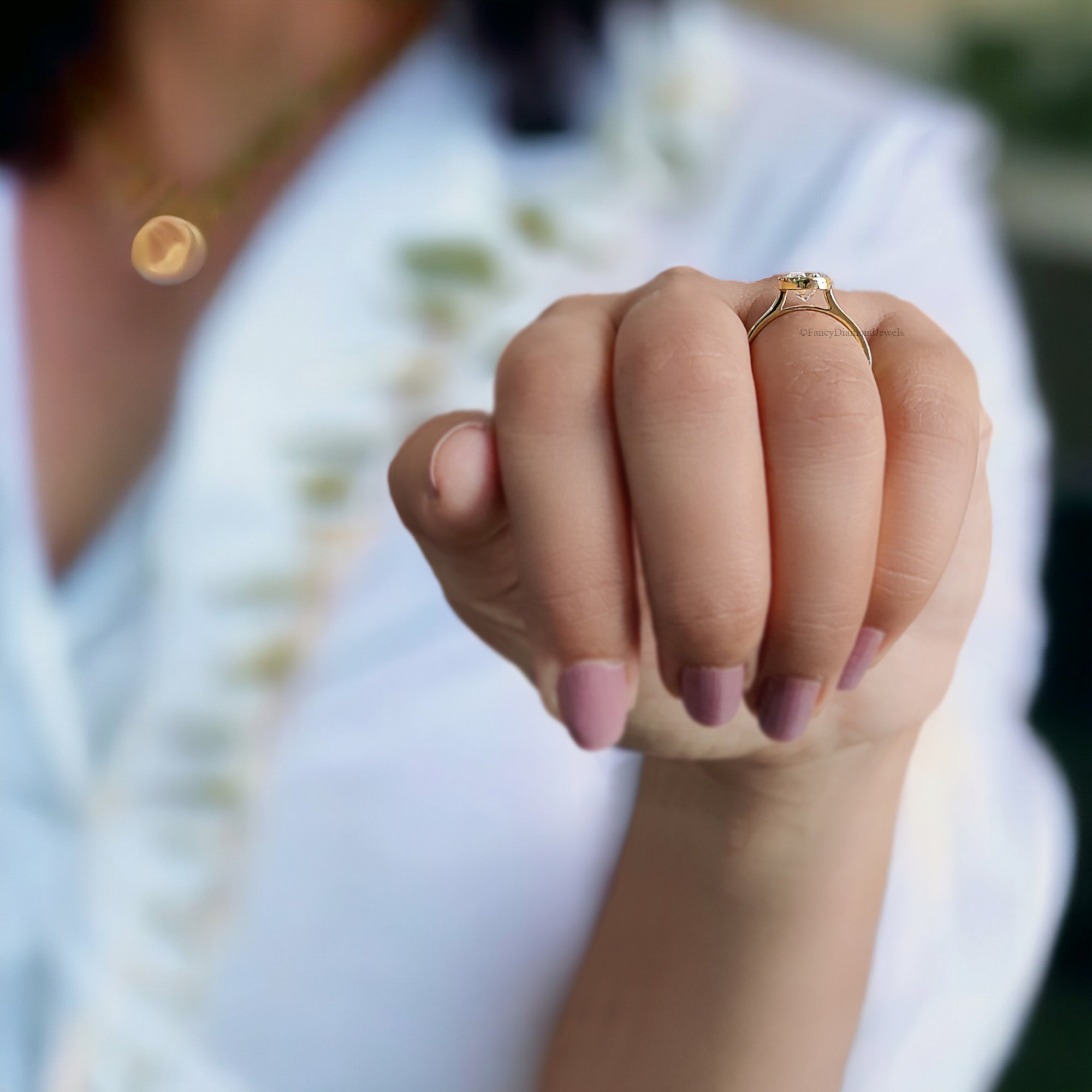 Oval Moissanite Bridesmaid Ring Colorless Moissanite Proposal Ring Bezel Set Anniversary Ring Solitaire Moissanite Engagement Ring FD138