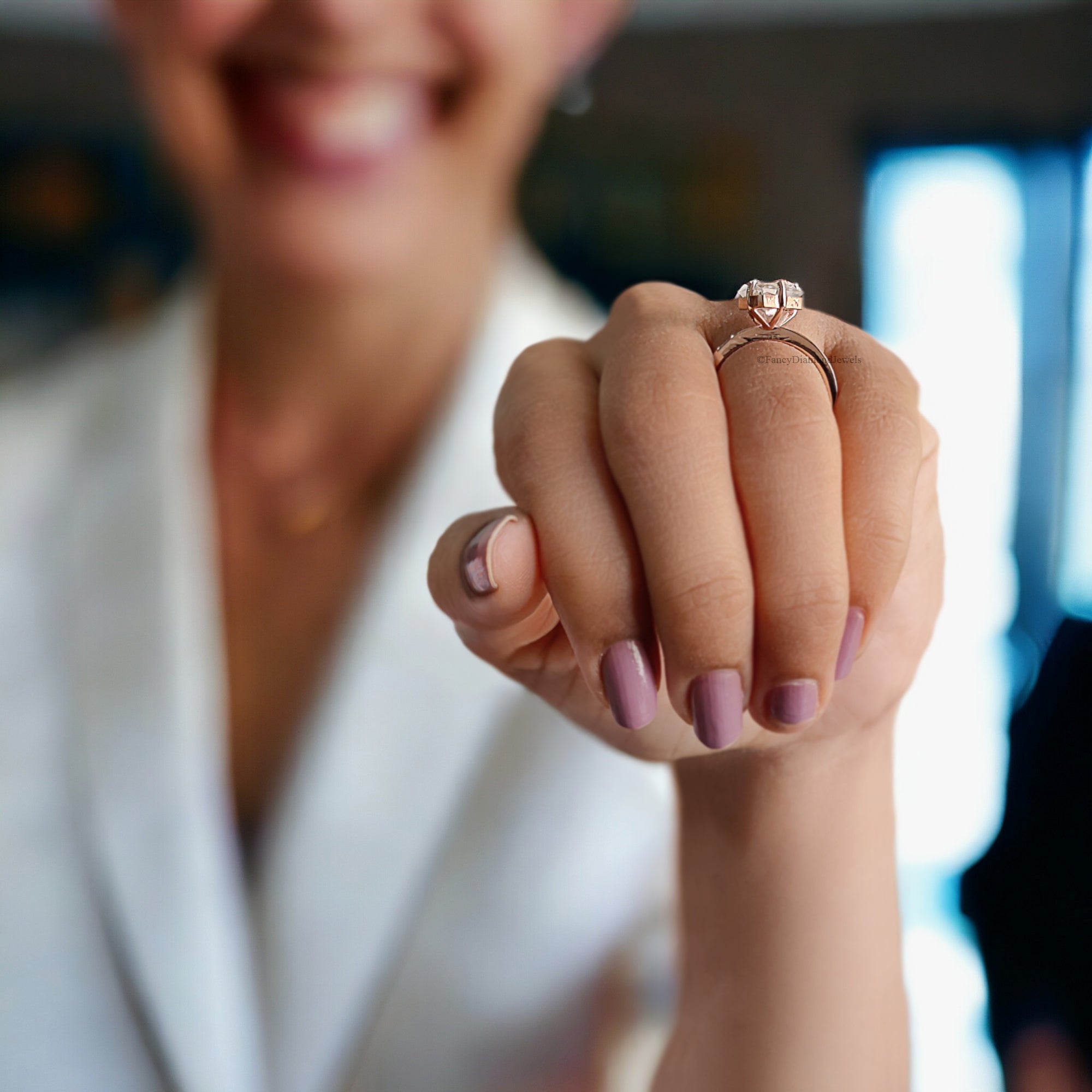 2.35 CT Kite Shape Colorless Moissanite Ring Antique Shape Tab Prong Engagement Ring Prong Set Wedding Ring Anniversary Gift For Her FD158