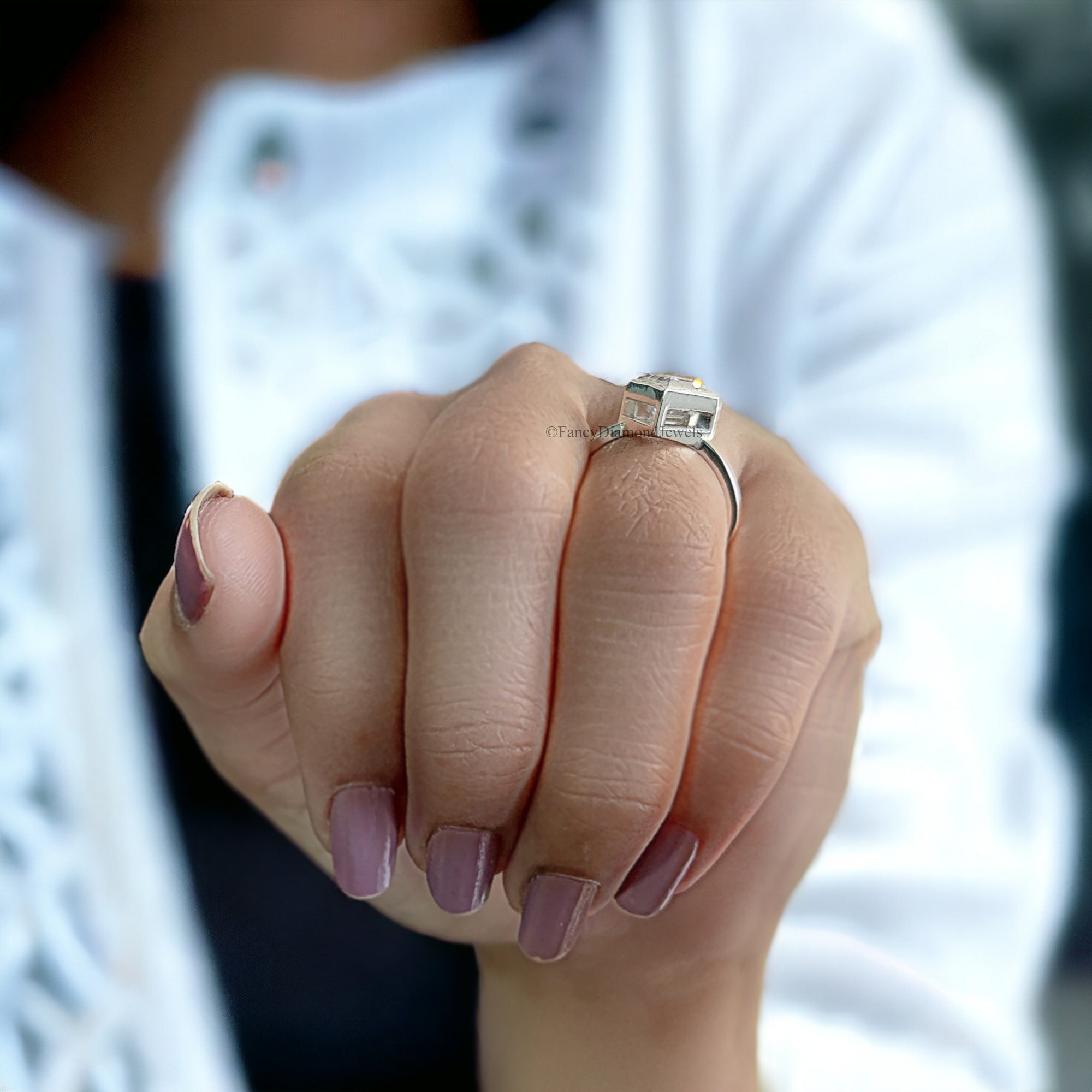 2.30 CT Shield Shape Moissanite Engagement Ring Colorless Moissanite Ring Bezel Set Wedding Ring Unique Moissanite Ring Gift for Her FD47