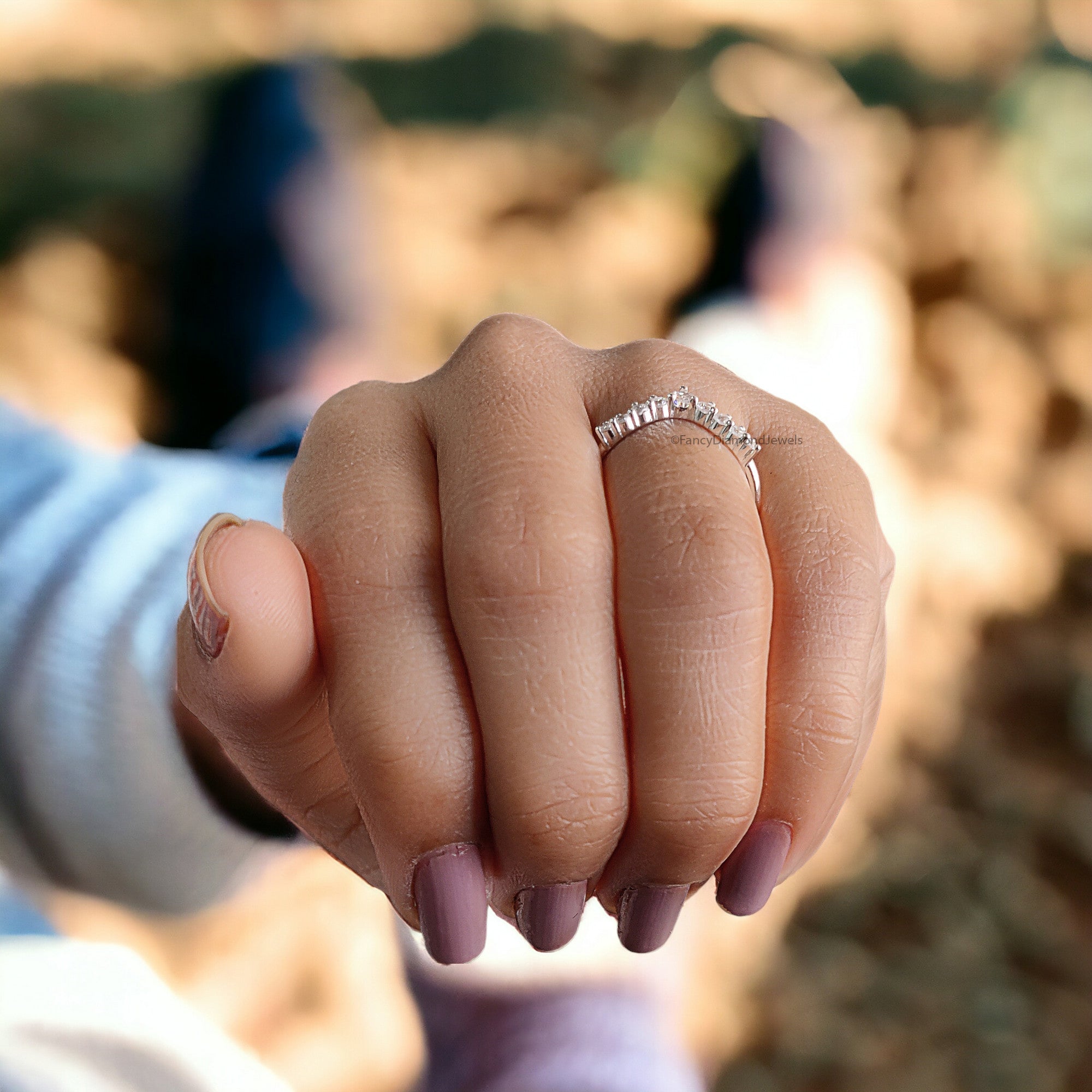 0.23 CT Pear Cut Moissanite with side Round Brilliant Cut Moissanite Diamond Tiara Wedding Band Anniversary Gift for Her Bridal Band FD36