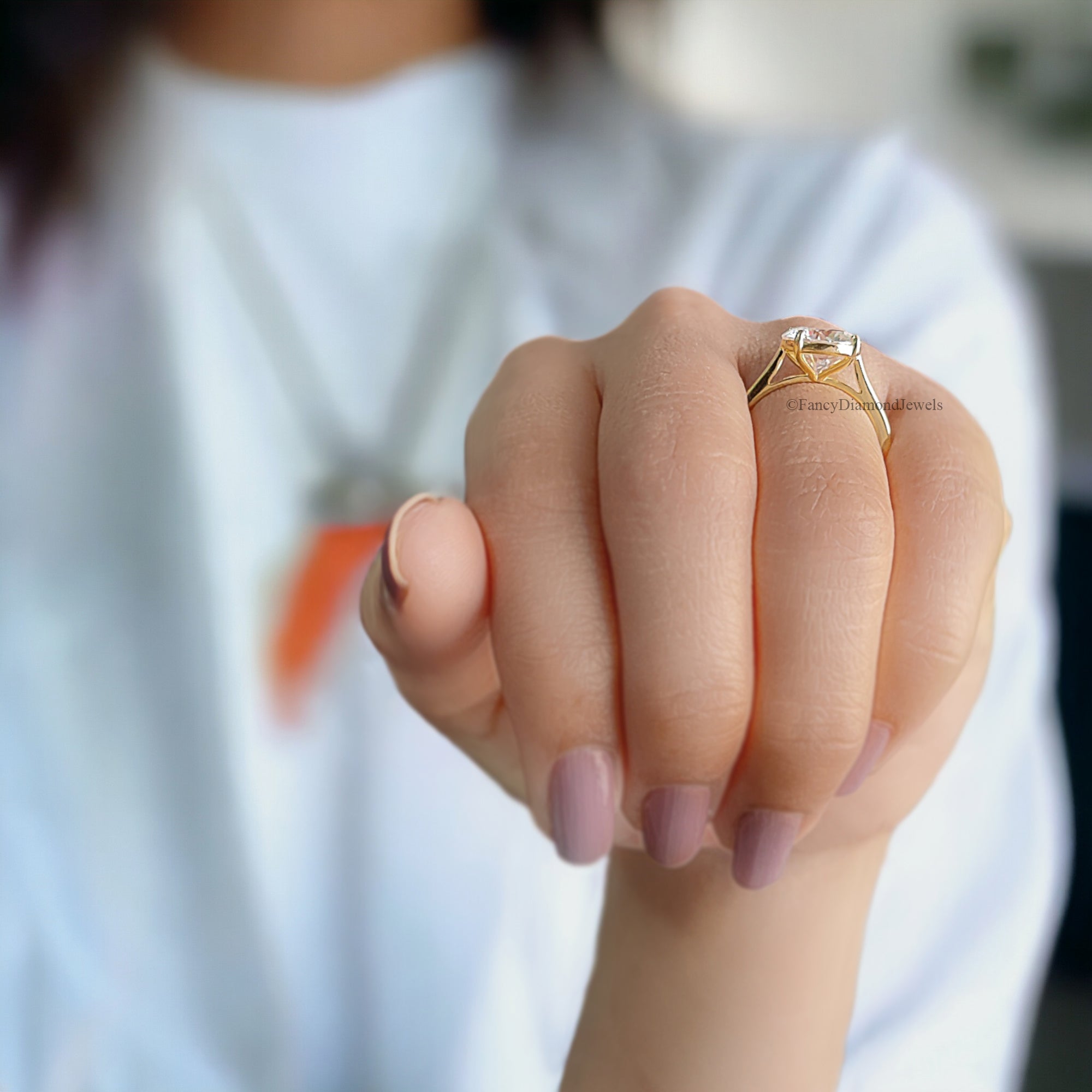 Round Moissanite Ring 925 Sterling Silver Moissanite Ring Wedding Engagement Ring Solitaire Moissanite Ring Moissanite Solid Gold Ring FD76