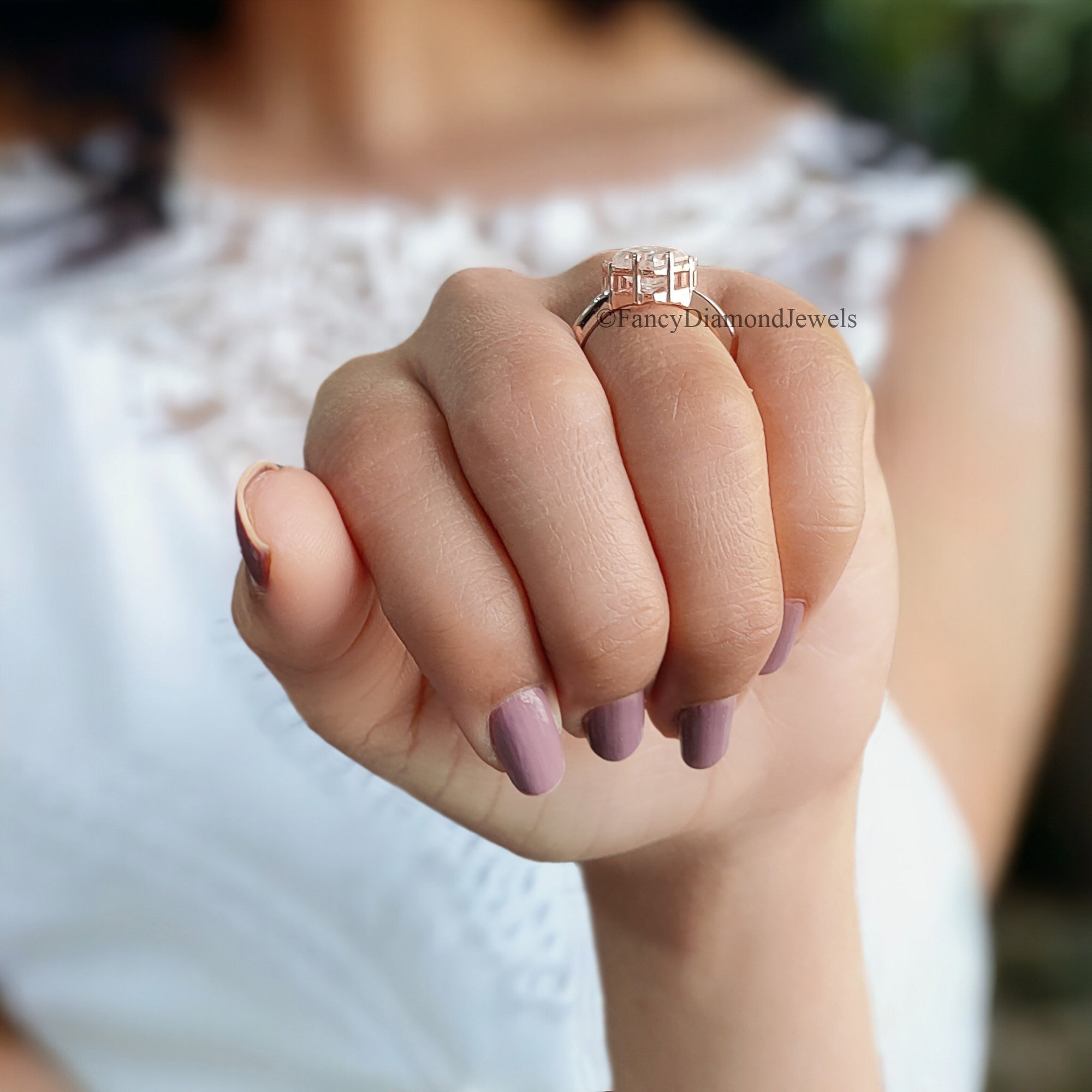 1.80 CT Kite Half Halo Colorless Moissanite Ring Antique Half Halo Engagement Ring Prong Set Wedding Ring Anniversary Gift For Her FD79