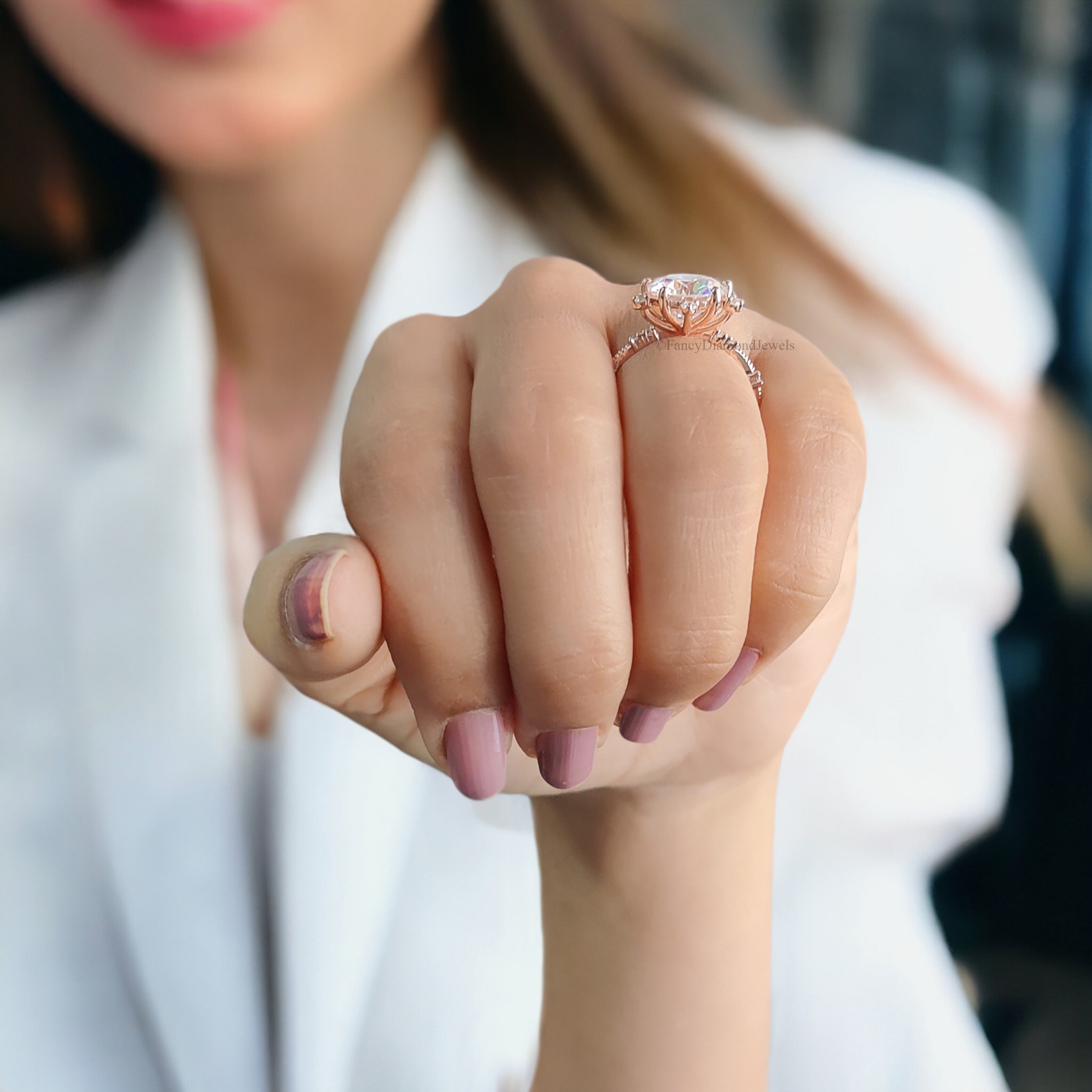 2.40 CT Brilliant Round Cut Moissanite Ring Handmade Sterling Silver Band Ring Promise Ring Engagement Ring Wedding Ring Gift for Her FD126