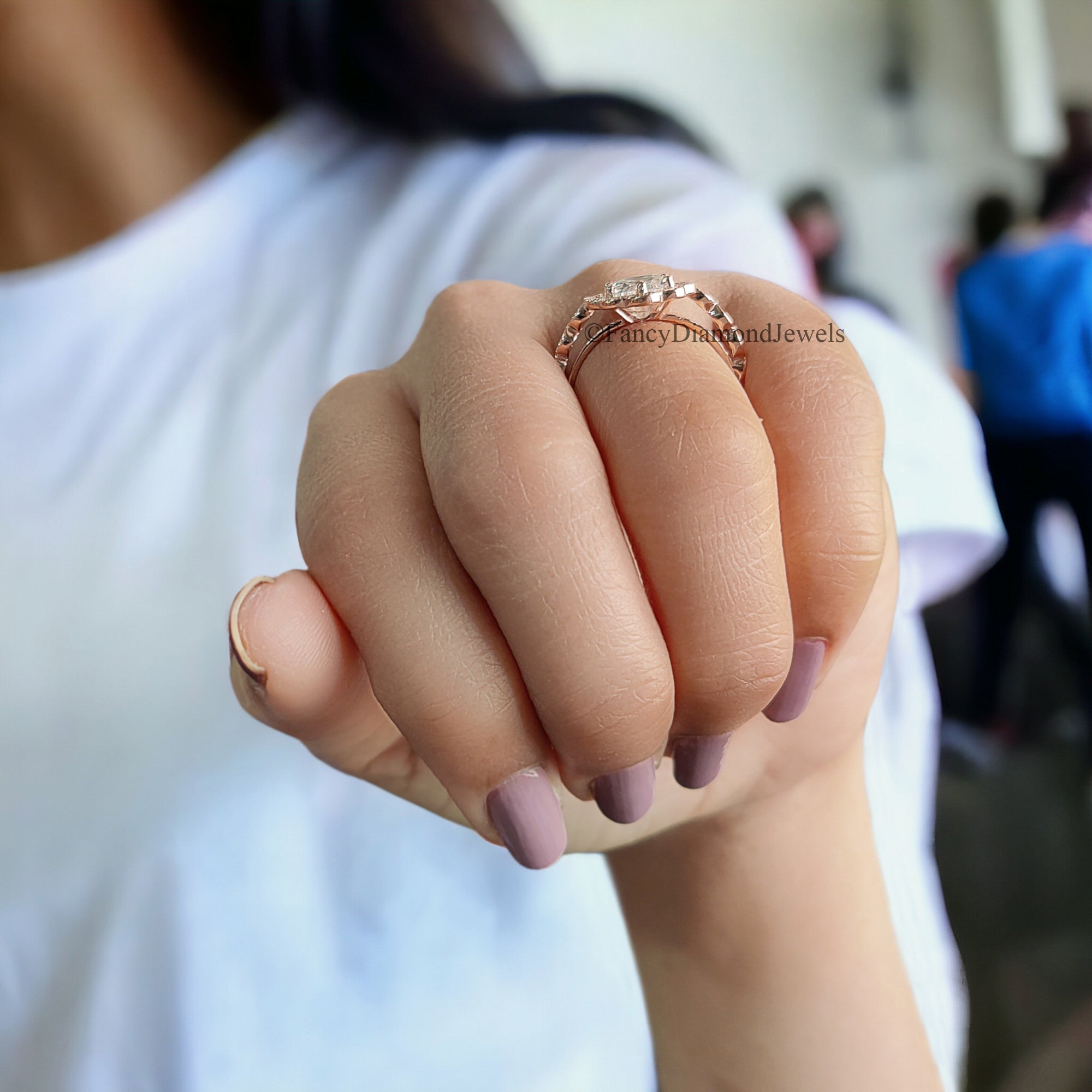 Oval Moissanite Bridal Ring 1.70ct Diamond Bridal Ring Rose Gold Matching Ring Moissanite Engagement Ring Anniversary Ring Gift For Her FD77