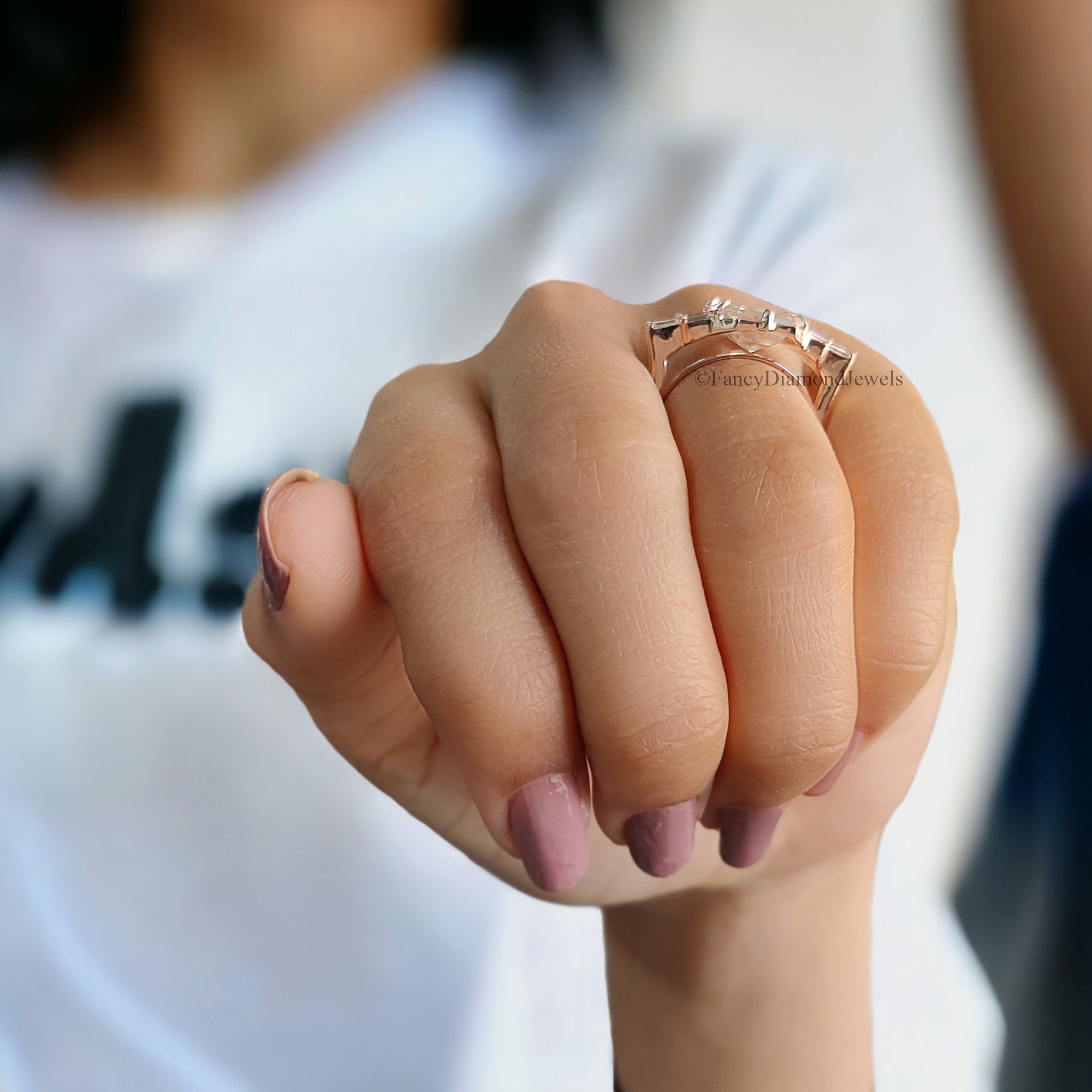 Perfect Anniversary Gift 2.50 CT Asscher Cut Colorless Moissanite Engagement Ring Side baguette Moissanite Wedding Ring Bridal Set Ring FD85