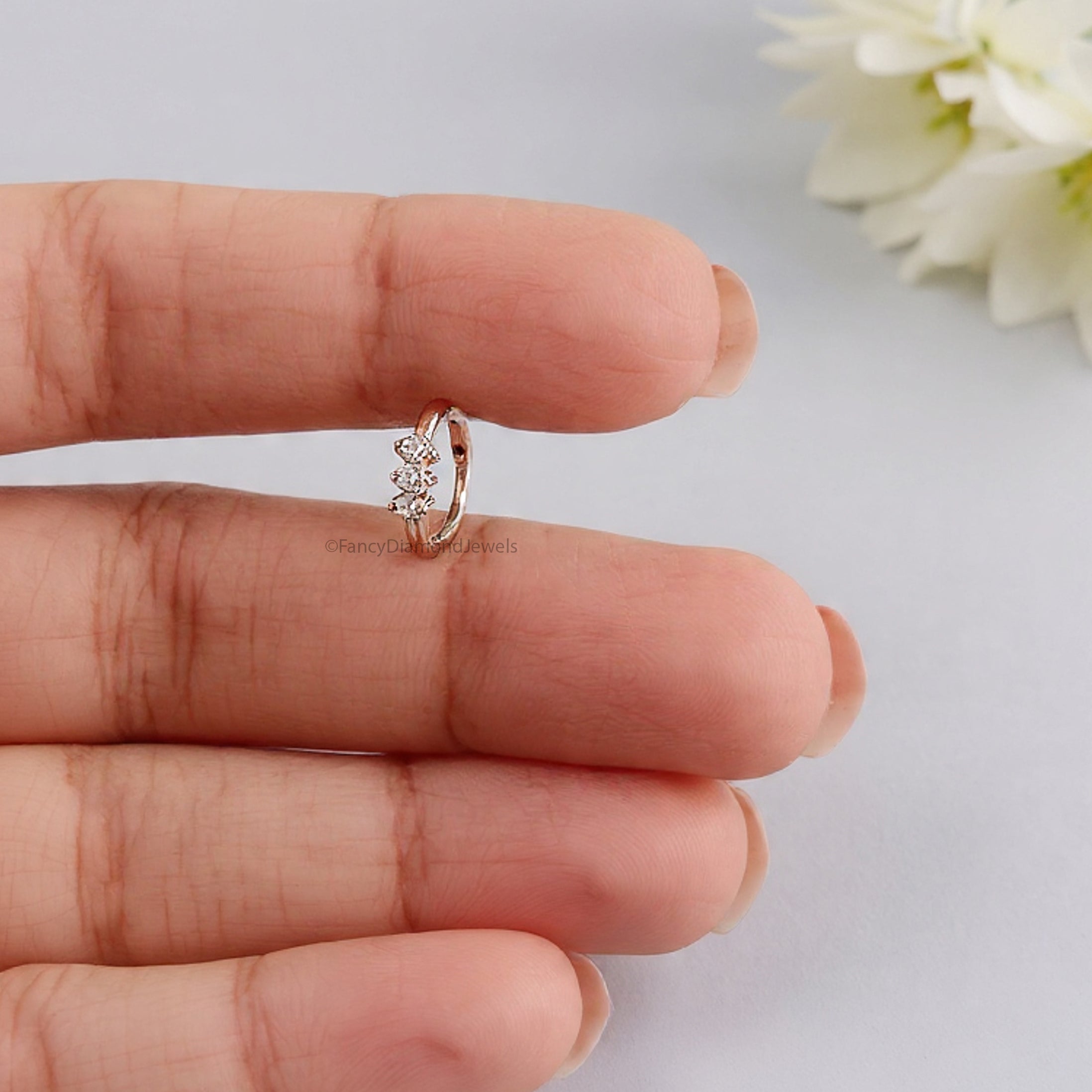 Nose Ring Nose Studs Natural Diamond Nose Ring Nose Ring Hoop Nose Stud Rose Gold Nose Ring Gold Nose Ring Diamond Nose Stud Hoop FD485