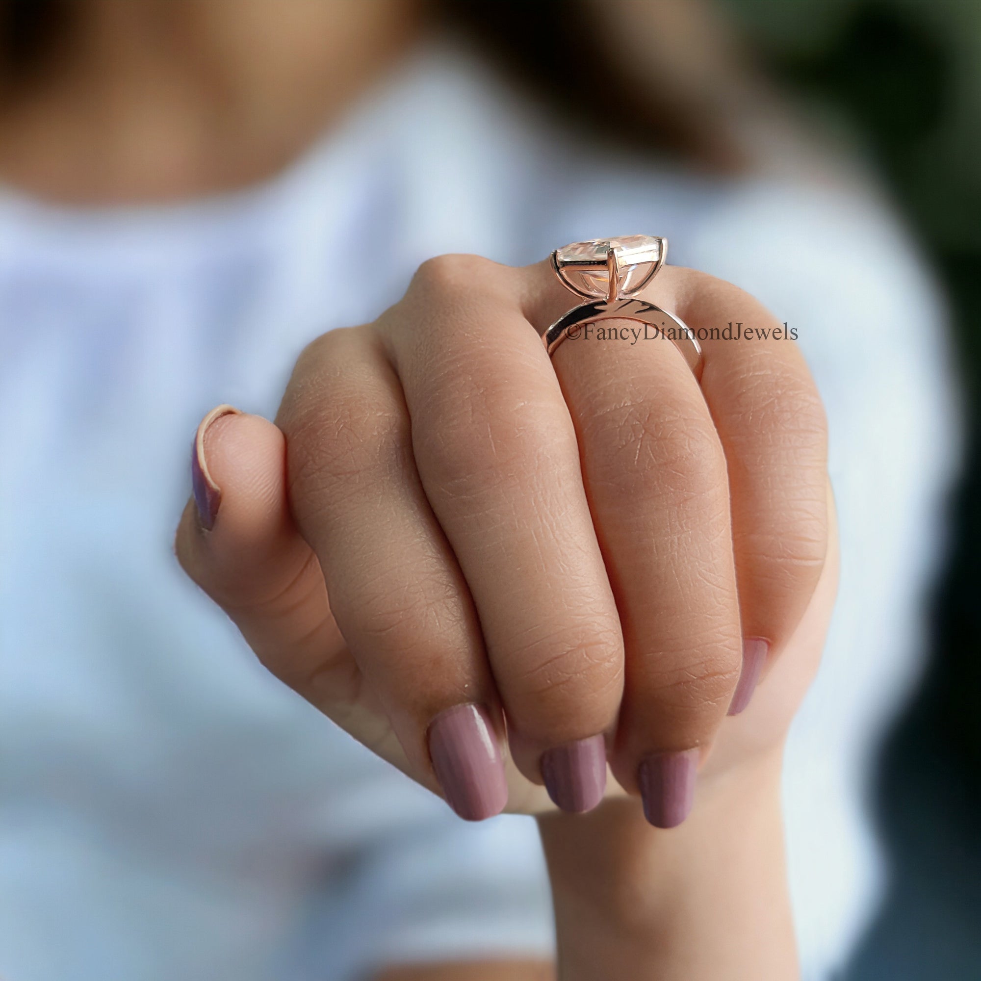 2.50 CT Shield Shape Moissanite Engagement Ring Colorless Moissanite Ring Prong Set Wedding Ring Unique Moissanite Ring Gift for Her FD75