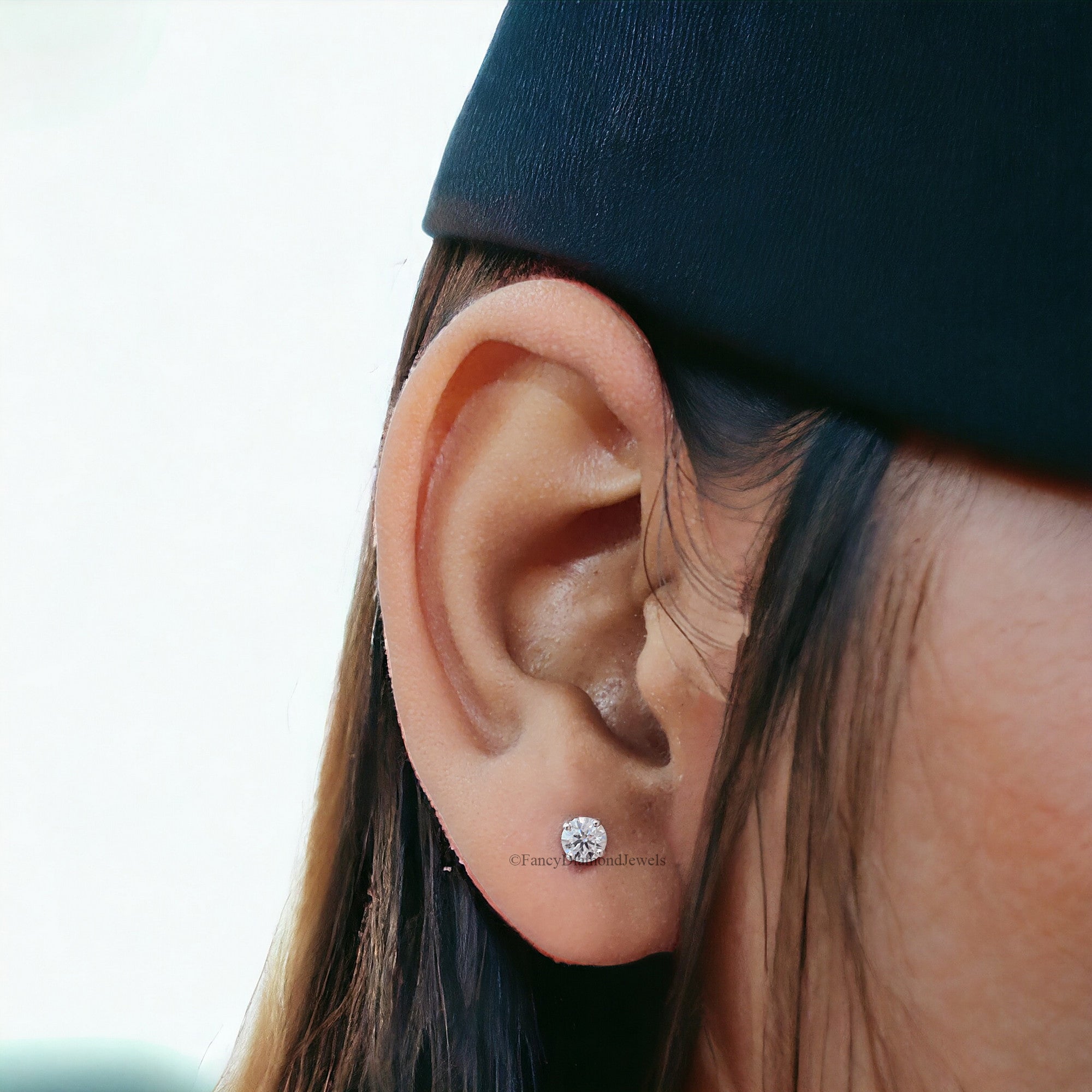 4 MM Round Brilliant Cut Earrings Colorless Moissanite Stud Earrings Screw Back Earrings Wedding Earrings Round Studs Earrings for Her FD18