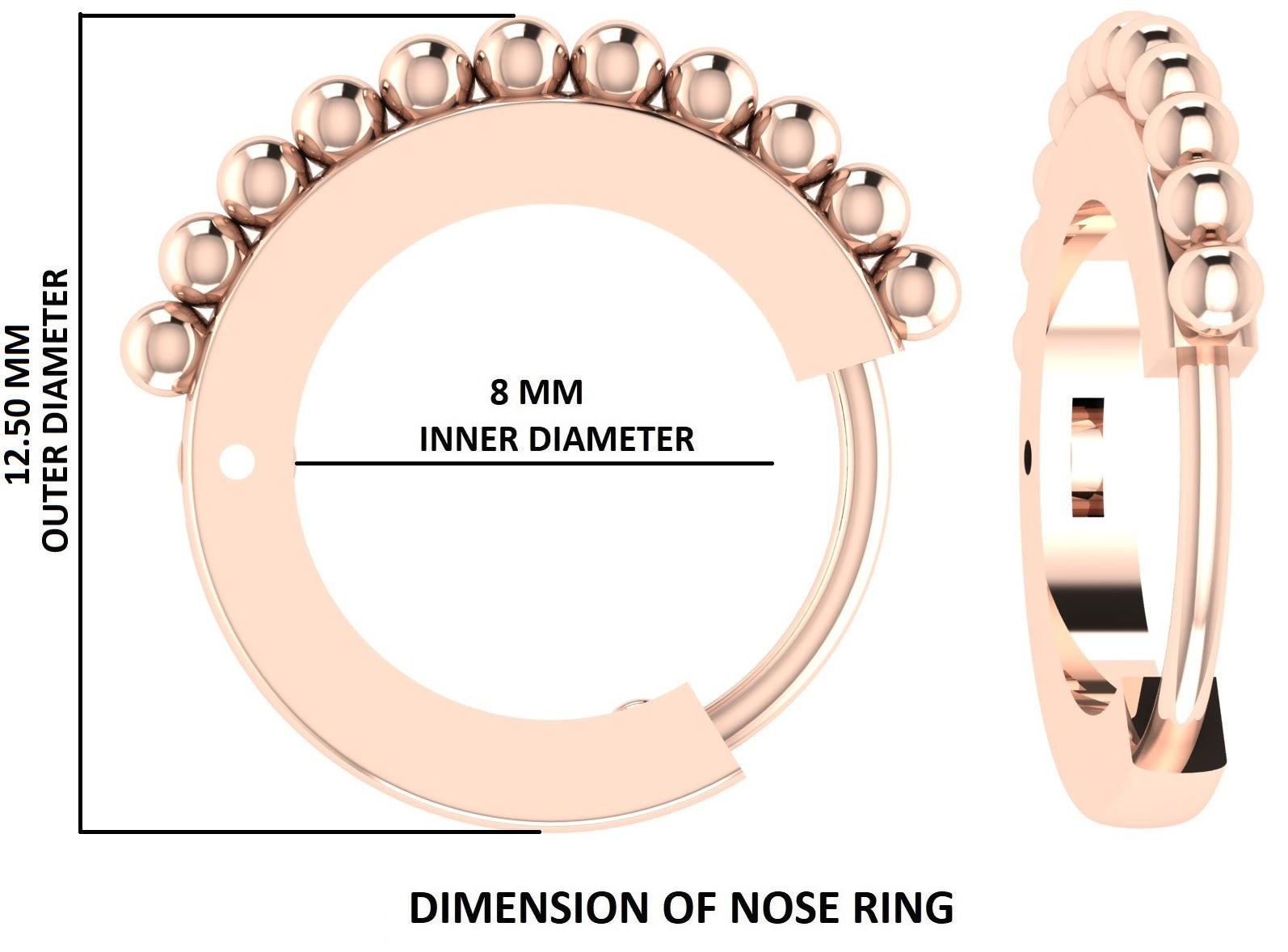Nose Ring, Studs, Hoop Ring, Nose Ring Hoop, Nose Stud, Rose Gold Nose Ring, Gold Nose Ring, Diamond Nose Stud, Plain Nose Ring KD973