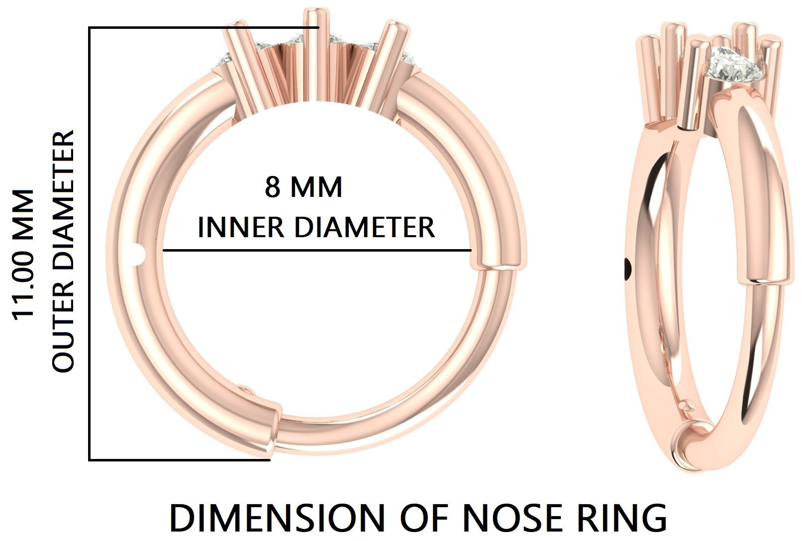 Nose Ring Nose Studs Natural Diamond Nose Ring Nose Ring Hoop Nose Stud Rose Gold Nose Ring Gold Nose Ring Diamond Nose Stud Hoop FD485