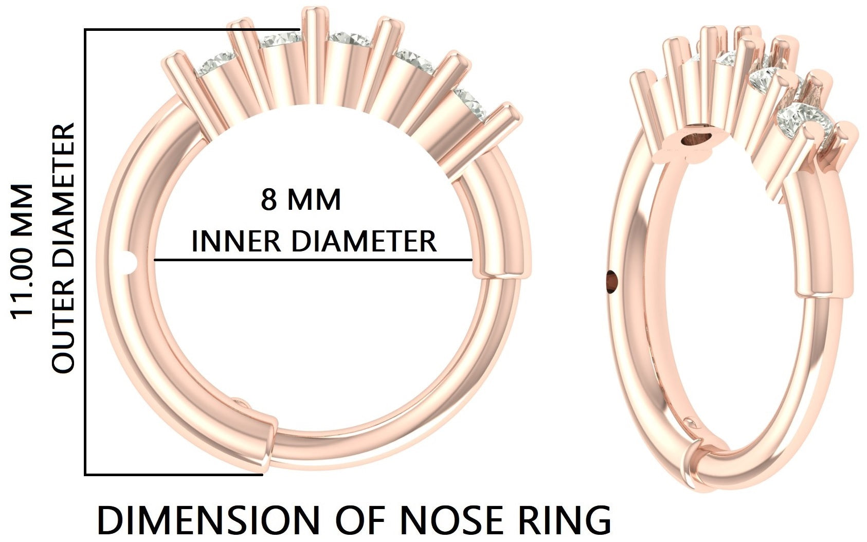 Nose Ring Nose Studs Natural Diamond Nose Ring Nose Ring Hoop Nose Stud Rose Gold Nose Ring Gold Nose Ring Diamond Nose Stud Hoop FD494