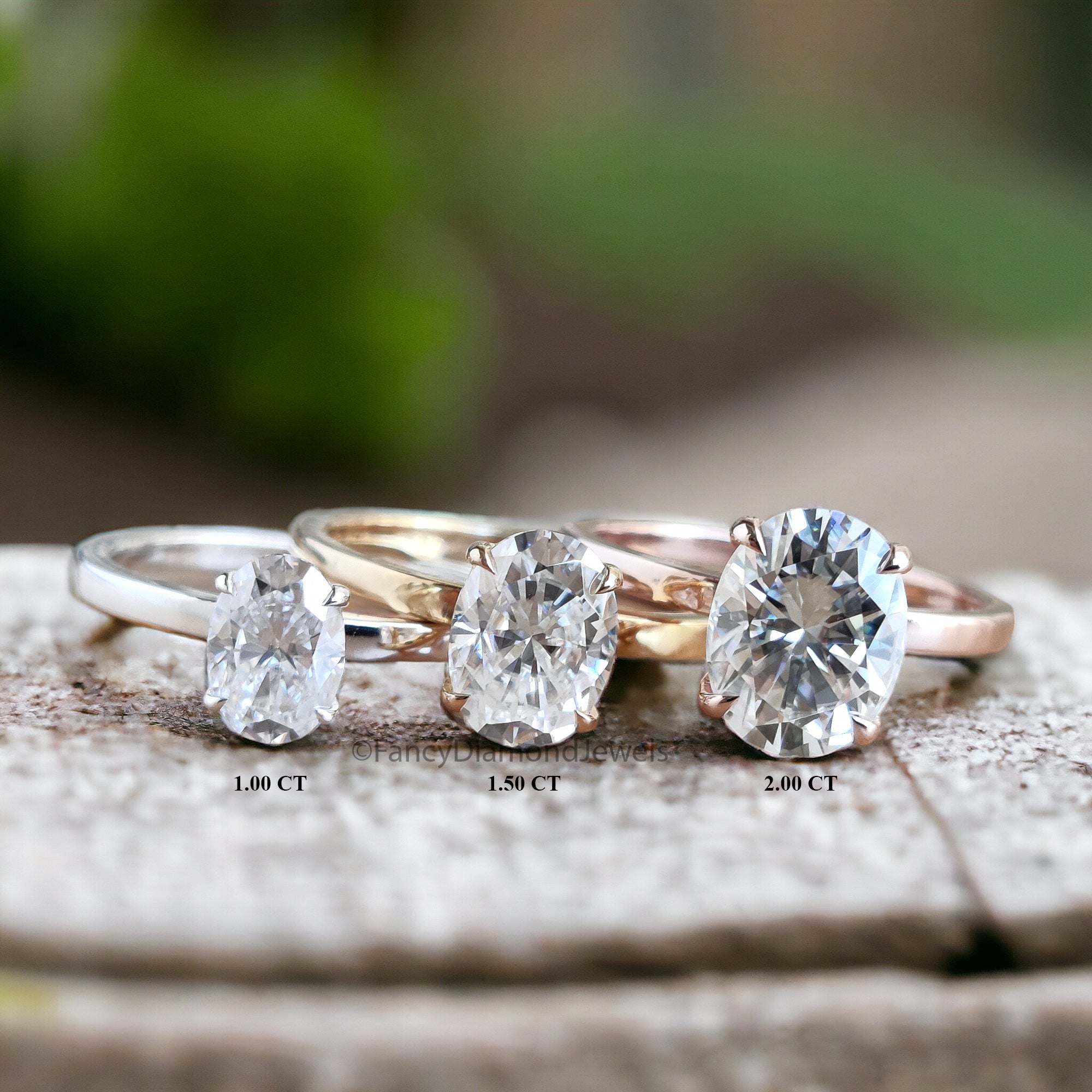 Oval Engagement Ring Moissanite Wedding Ring for Women 1.0/1.50/2.0 CT Oval Moissanite Solitaire Ring Anniversary Gift Propose Ring FD06