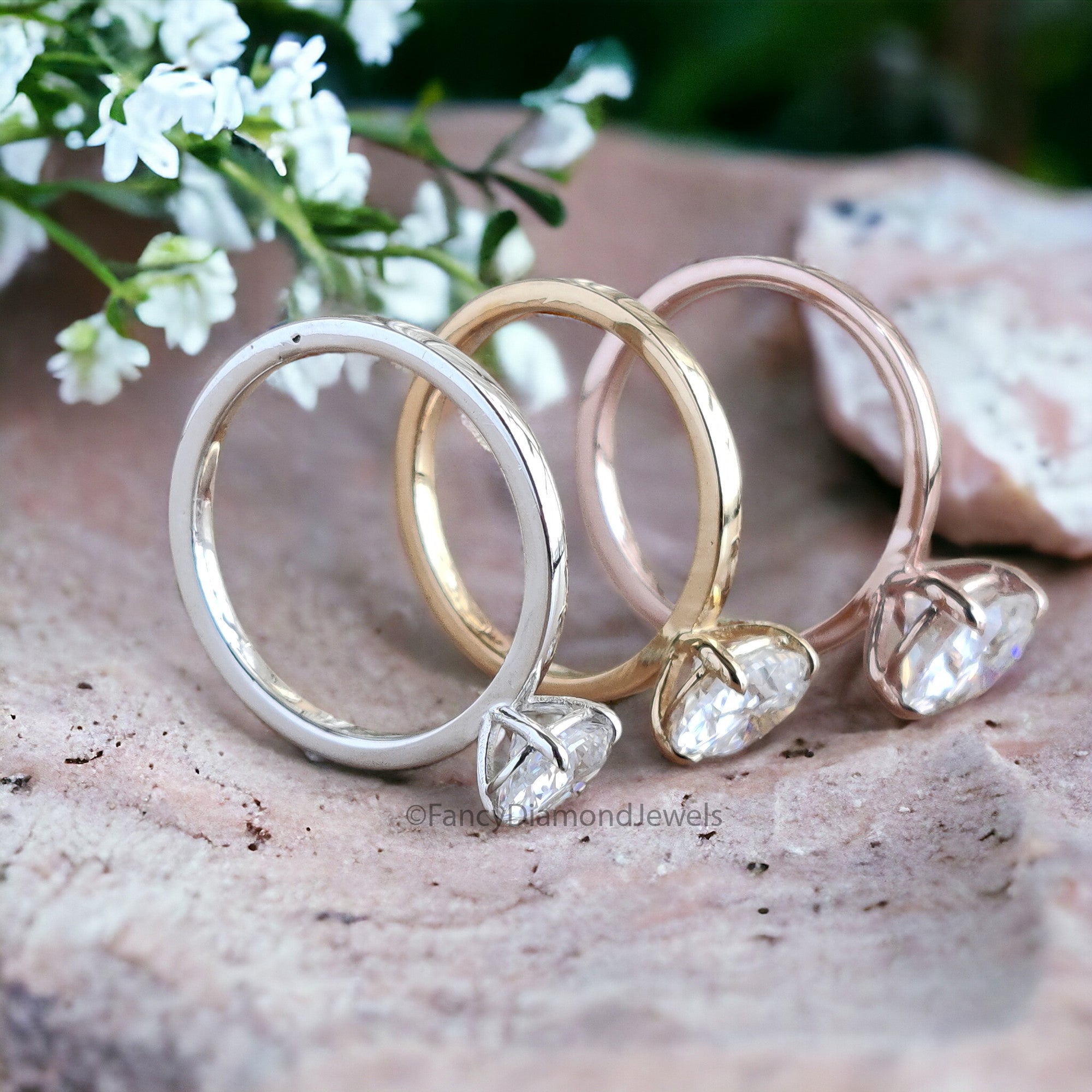 Oval Engagement Ring Moissanite Wedding Ring for Women 1.0/1.50/2.0 CT Oval Moissanite Solitaire Ring Anniversary Gift Propose Ring FD06