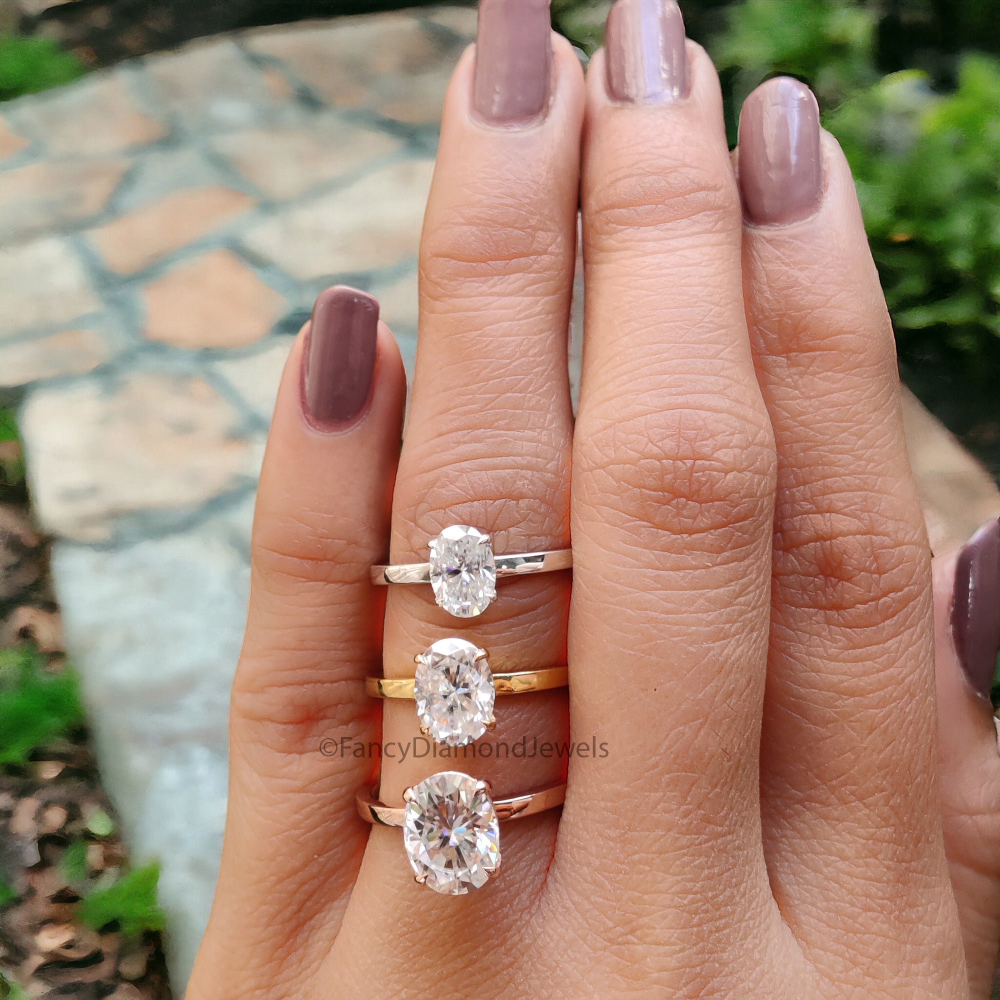 Oval Engagement Ring Moissanite Wedding Ring for Women 1.0/1.50/2.0 CT Oval Moissanite Solitaire Ring Anniversary Gift Propose Ring FD06