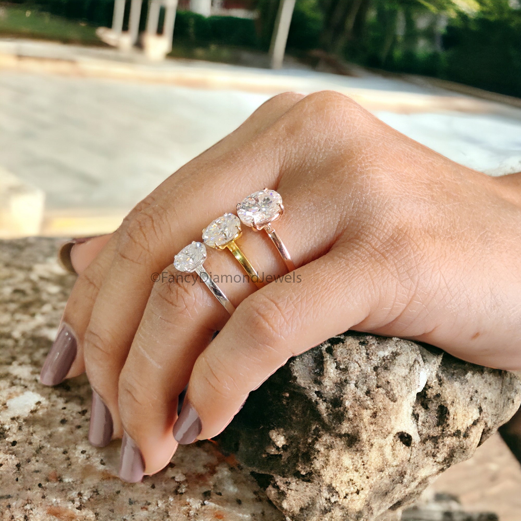 Oval Engagement Ring Moissanite Wedding Ring for Women 1.0/1.50/2.0 CT Oval Moissanite Solitaire Ring Anniversary Gift Propose Ring FD06