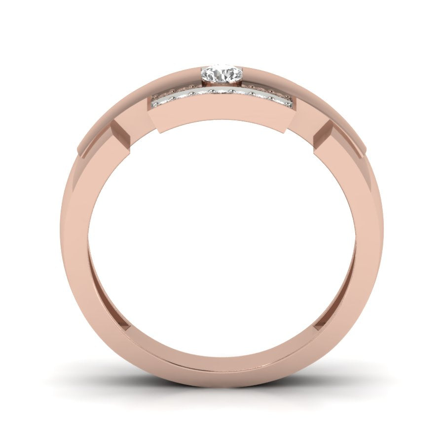 0.24 TW Round Cut Lab Grown Diamond Band Engagement Band channel Setting With classic design Band Men's Wedding Band PR089