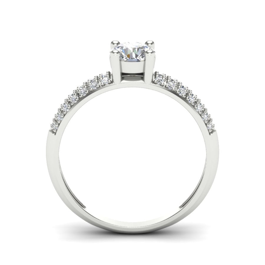 1.12 TW Three Row Prong Pave Lab Diamond Engagement Ring Round Cut Lab Grown Diamond Ring Bridal Wedding Ring PR100