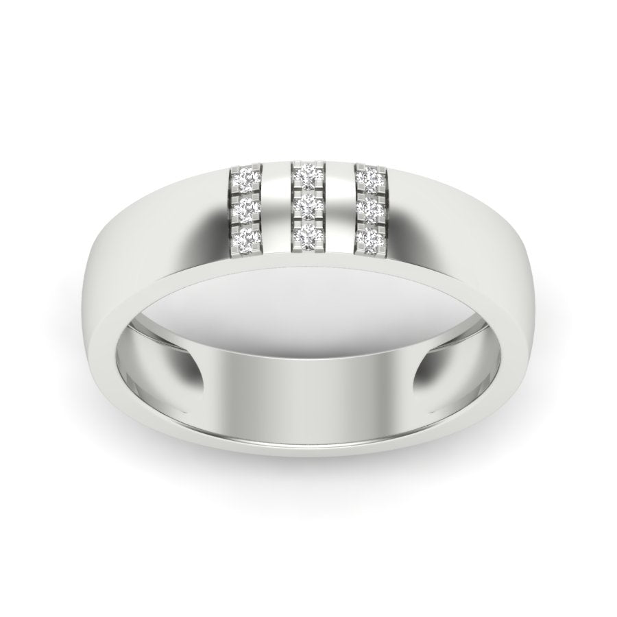 0.07 TW Round Cut Lab Grown Diamond Pave Set With Square Prong Engagement Band Bridal Wedding Band PR166