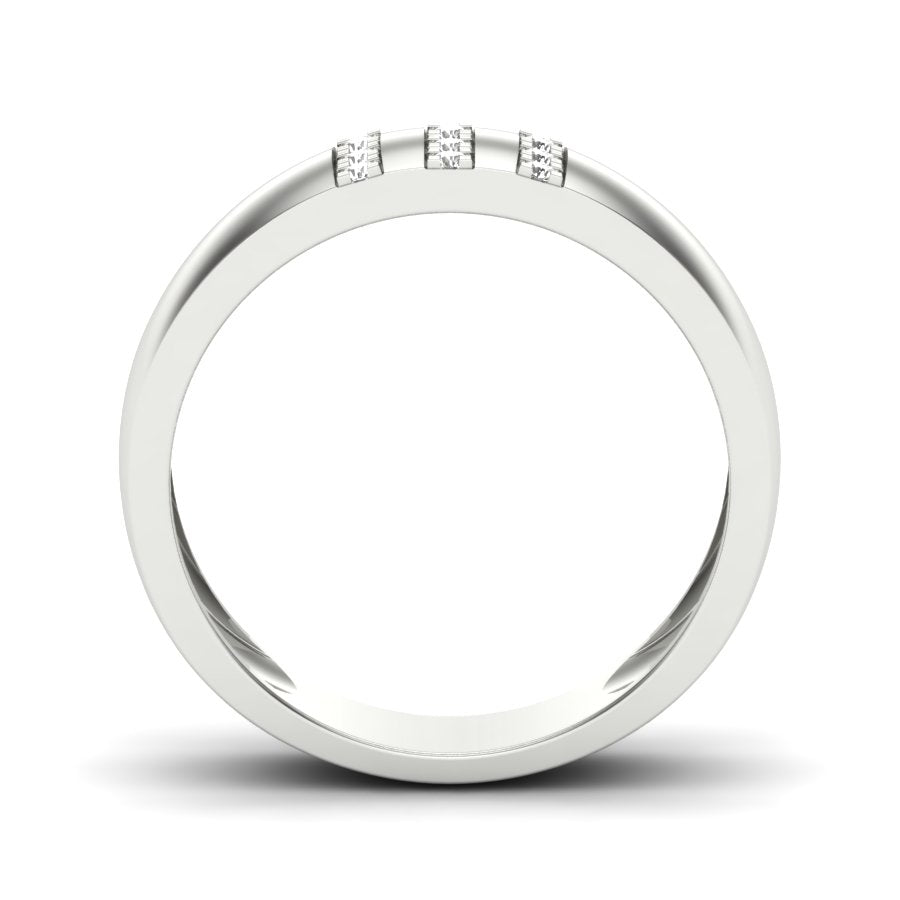 0.07 TW Round Cut Lab Grown Diamond Pave Set With Square Prong Engagement Band Bridal Wedding Band PR166