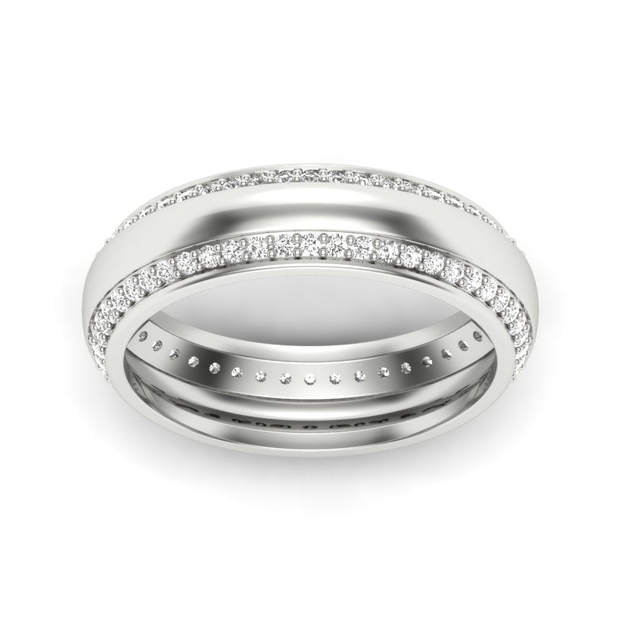 0.50 TW Double Row Eternity Band Round Cut Lab Grown Diamond Band Engagement Band Pave set Band For Bridal Wedding Band PR167