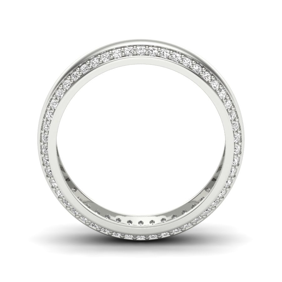 0.50 TW Double Row Eternity Band Round Cut Lab Grown Diamond Band Engagement Band Pave set Band For Bridal Wedding Band PR167