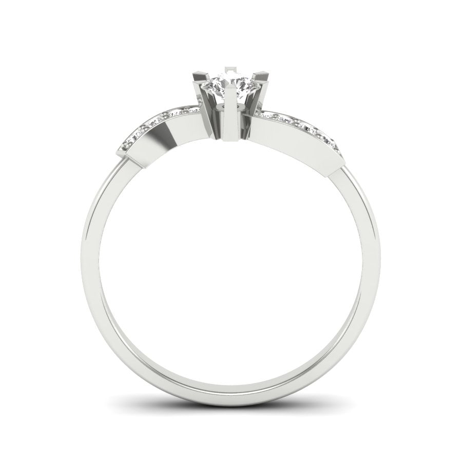 0.24 TW Unique Design Round Cut Lab Grown Diamond Ring Engagement Ring Squre Prong Set Wedding Ring PR175