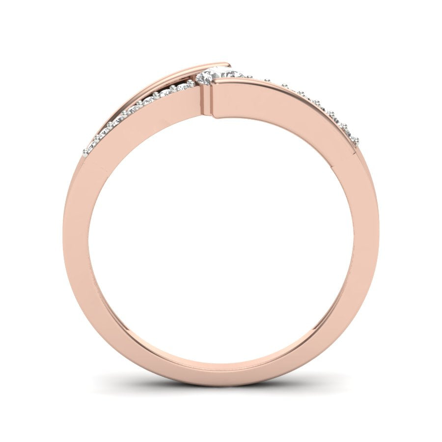 0.20 TW Round Cut Lab Grown Diamond Ring Channel And Prong Cluster Bypass Engagement Promise Ring Bridal Wedding Ring PR177