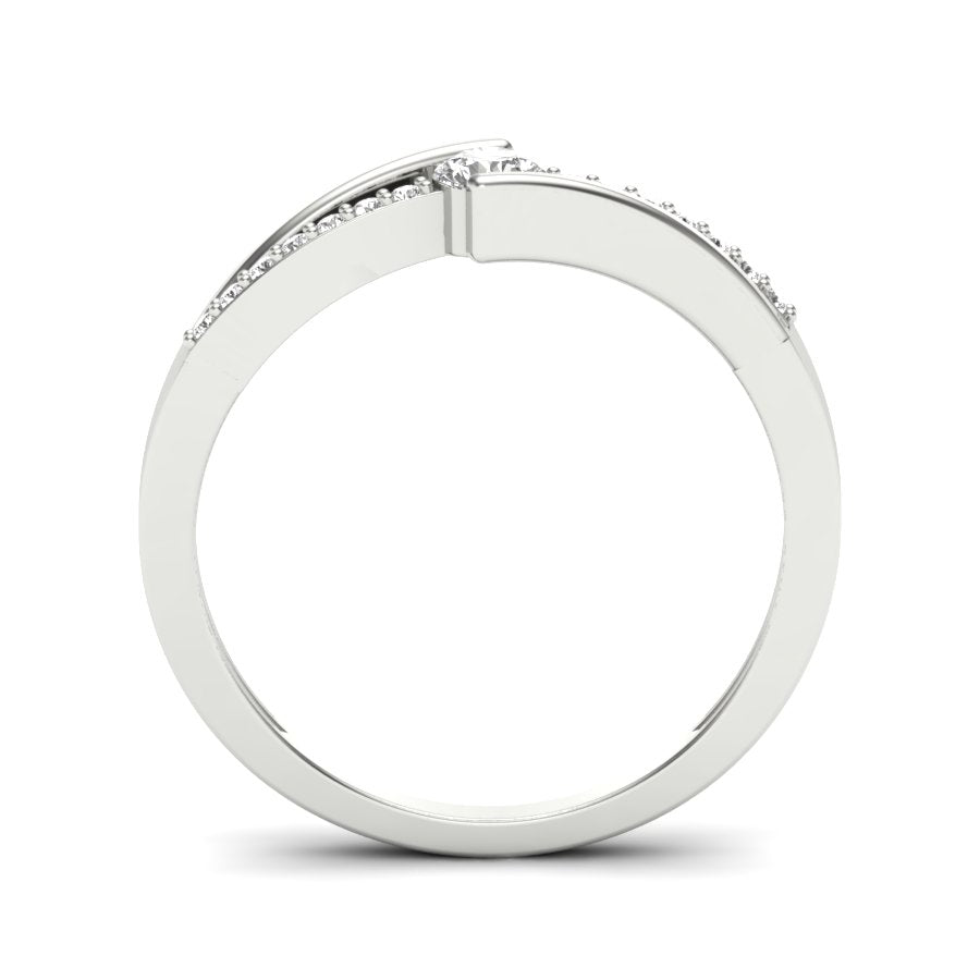 0.20 TW Round Cut Lab Grown Diamond Ring Channel And Prong Cluster Bypass Engagement Promise Ring Bridal Wedding Ring PR177