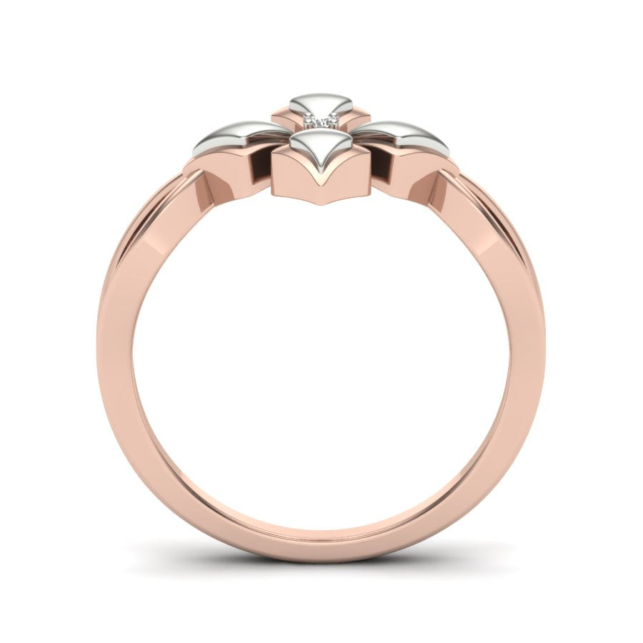 0.008 TW Solitaire Round Cut Lab Grown Diamond Ring Ladies Cluster Unique Engagement Ring 2 tone gold Wedding Ring PR192