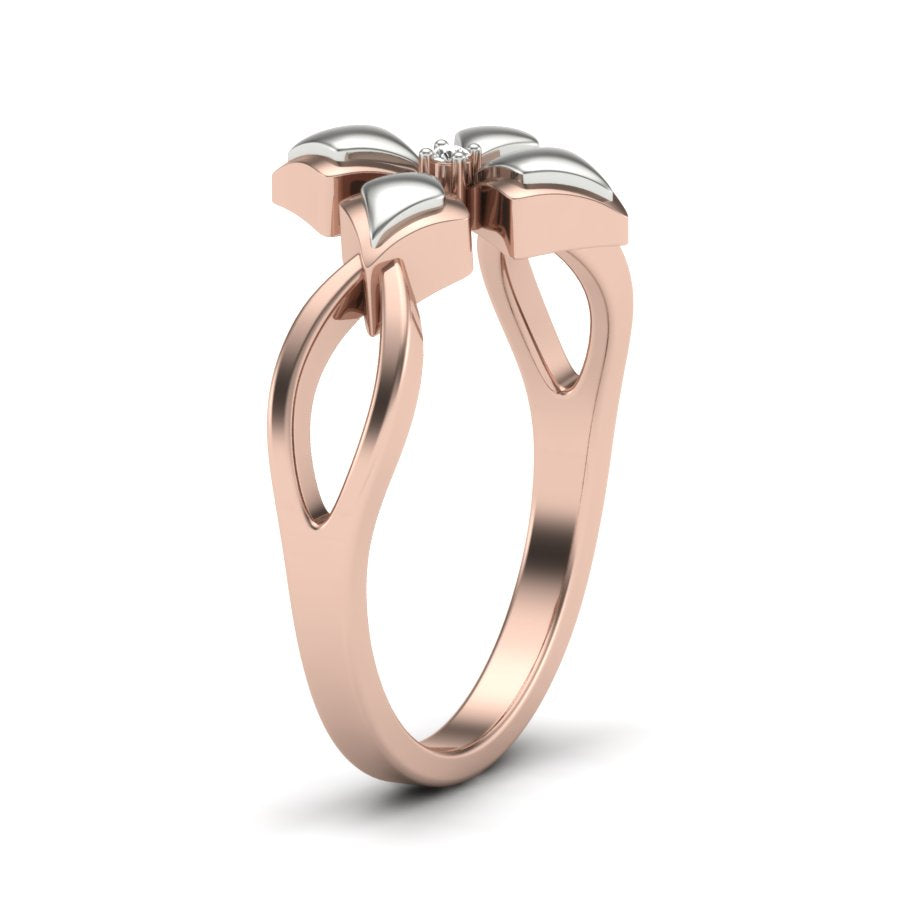 0.008 TW Solitaire Round Cut Lab Grown Diamond Ring Ladies Cluster Unique Engagement Ring 2 tone gold Wedding Ring PR192