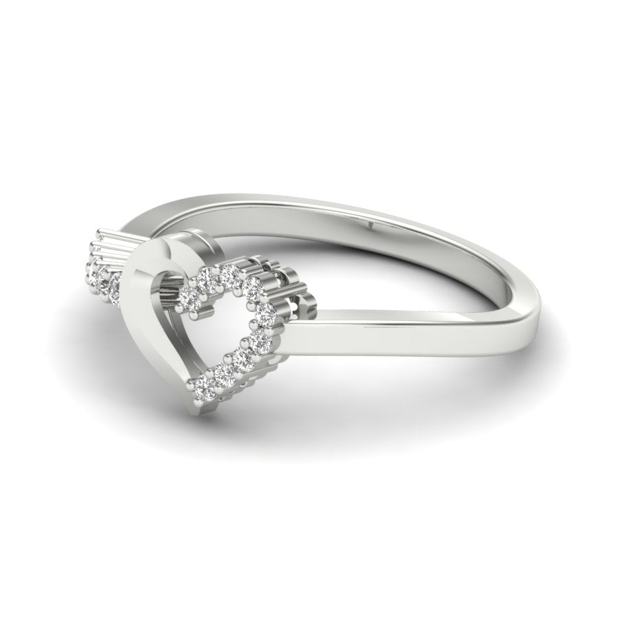 0.14 TW Heart Shape Ring Round Cut Lab Grown Diamond Engagement Ring valentine Ring Wedding Ring Bridal Ring PR209