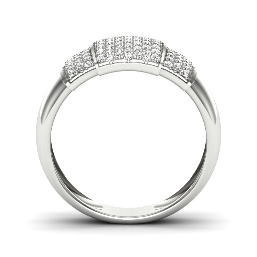 Unique Design Band 0.56 TW Round Cut Lab Grown Diamond Band Pave And Prong Setting Engagement Band Bridal Wedding Band PR289