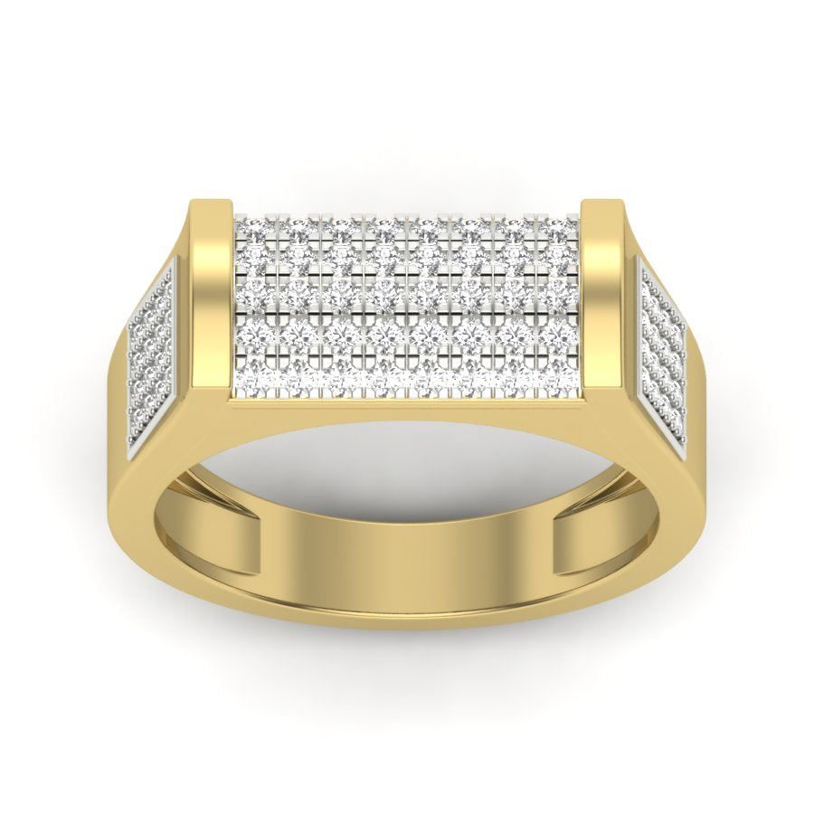 Unique Design Band 0.66 TW Round Cut Lab Grown Diamond Band Square Prong Engagement Band Men's Wedding Band PR316