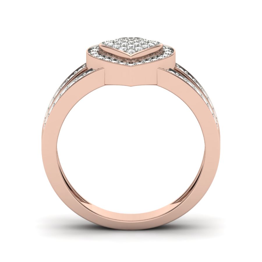 0.38 TW Heart Shape Ring Round Cut Lab Grown Diamond Pave And Prong Engagement Ring valentine Ring Wedding Ring Bridal Ring PR322