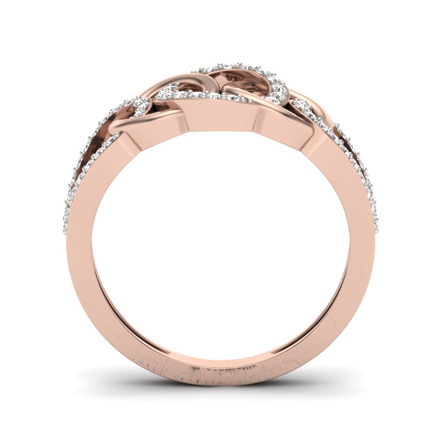 0.22 TW Round Cut Lab Grown Diamond Ring Round Chain design ring Women Engagement Ring Prong Set Wedding Ring PR330