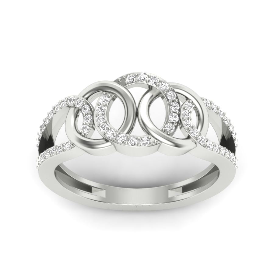 0.22 TW Round Cut Lab Grown Diamond Ring Round Chain design ring Women Engagement Ring Prong Set Wedding Ring PR330