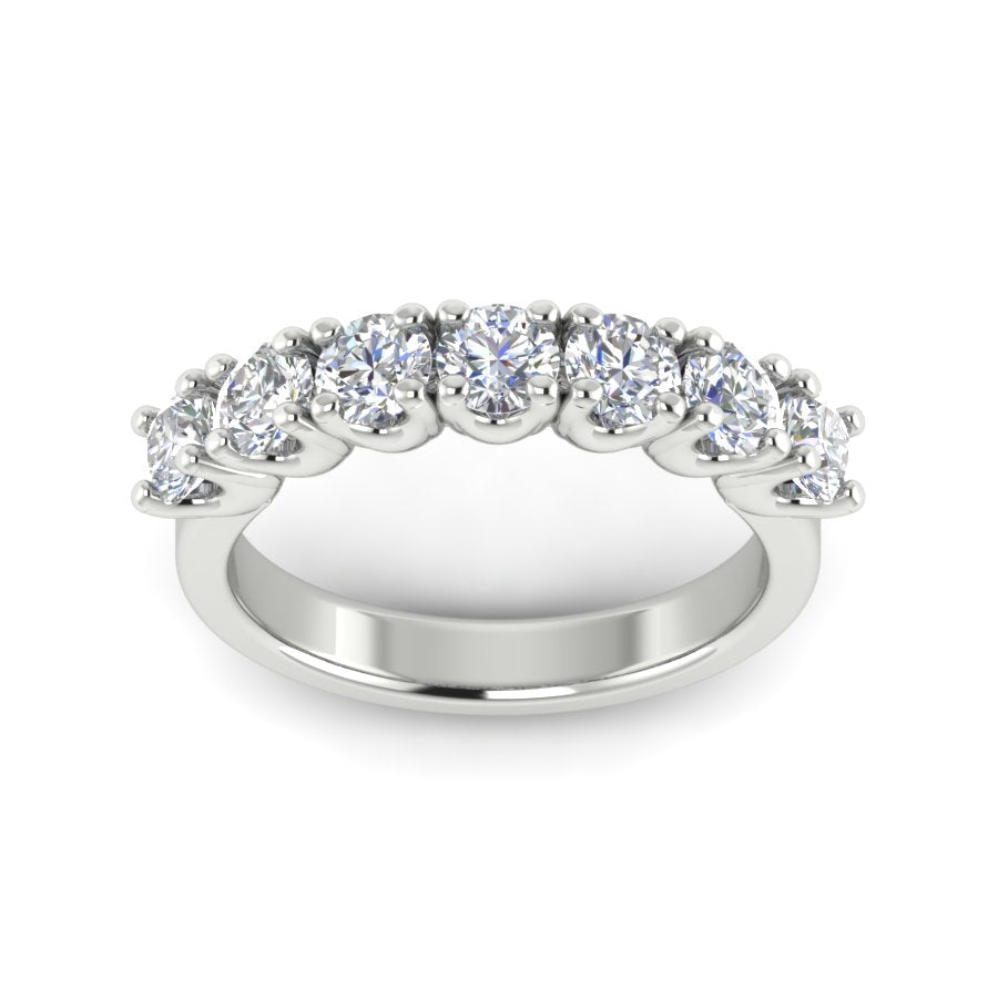 1.68 TW Half Eternity Ring With Round Cut Lab Grown Diamond Two Tone Gold Engagement Ring Wedding Ring PR360