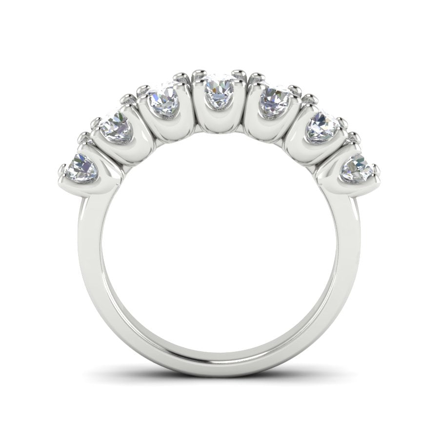 1.68 TW Half Eternity Ring With Round Cut Lab Grown Diamond Two Tone Gold Engagement Ring Wedding Ring PR360