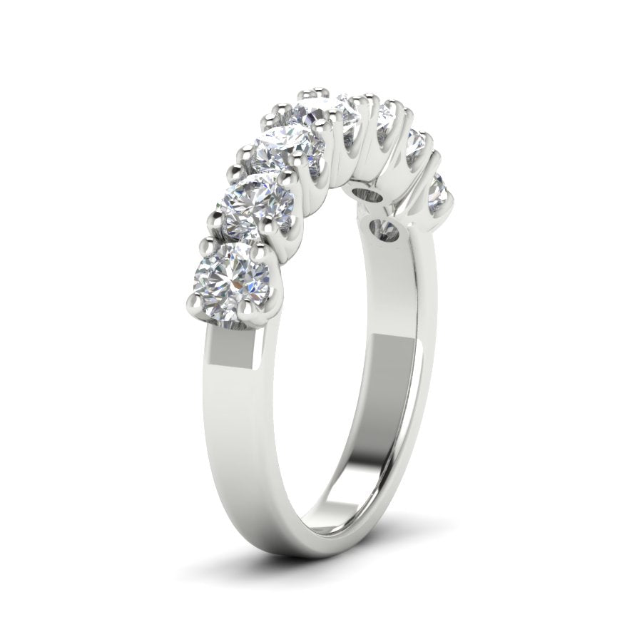 1.68 TW Half Eternity Ring With Round Cut Lab Grown Diamond Two Tone Gold Engagement Ring Wedding Ring PR360