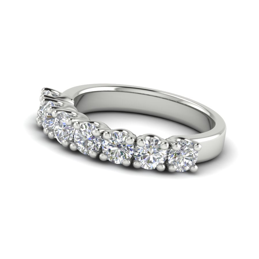 1.68 TW Half Eternity Ring With Round Cut Lab Grown Diamond Two Tone Gold Engagement Ring Wedding Ring PR360