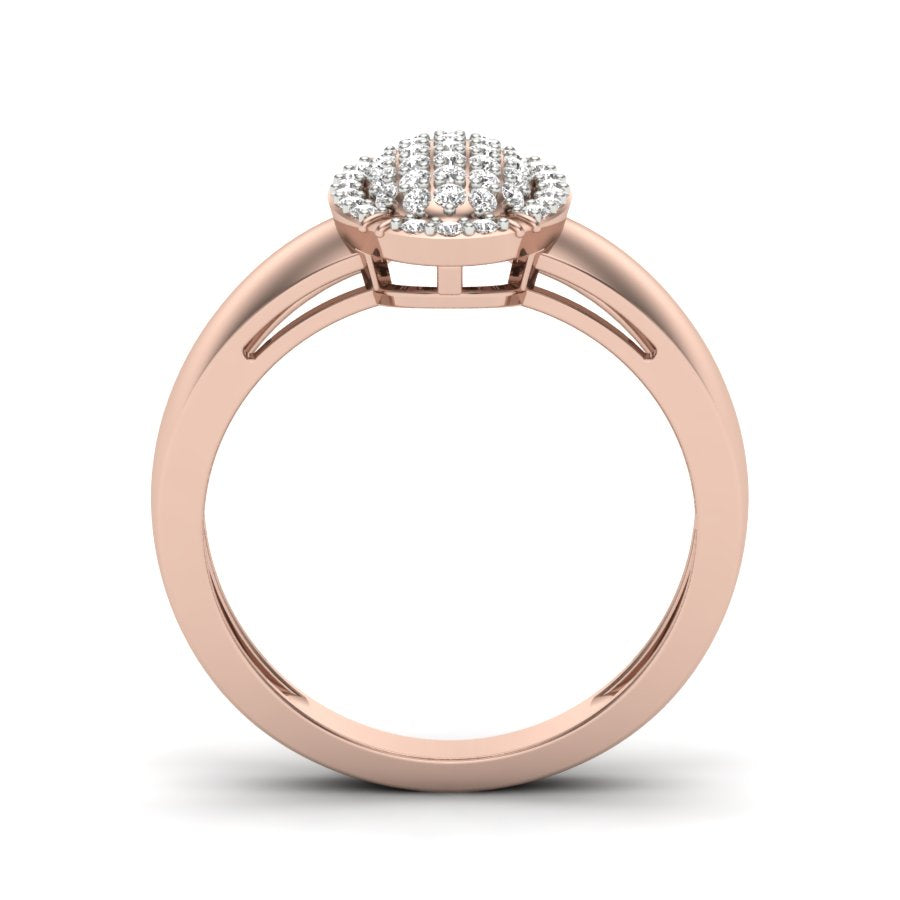 0.36 TW Solitaire Round Cut Lab Grown Diamond Ring Prong set Unique Engagement Ring oval shape Design Wedding Ring PR371