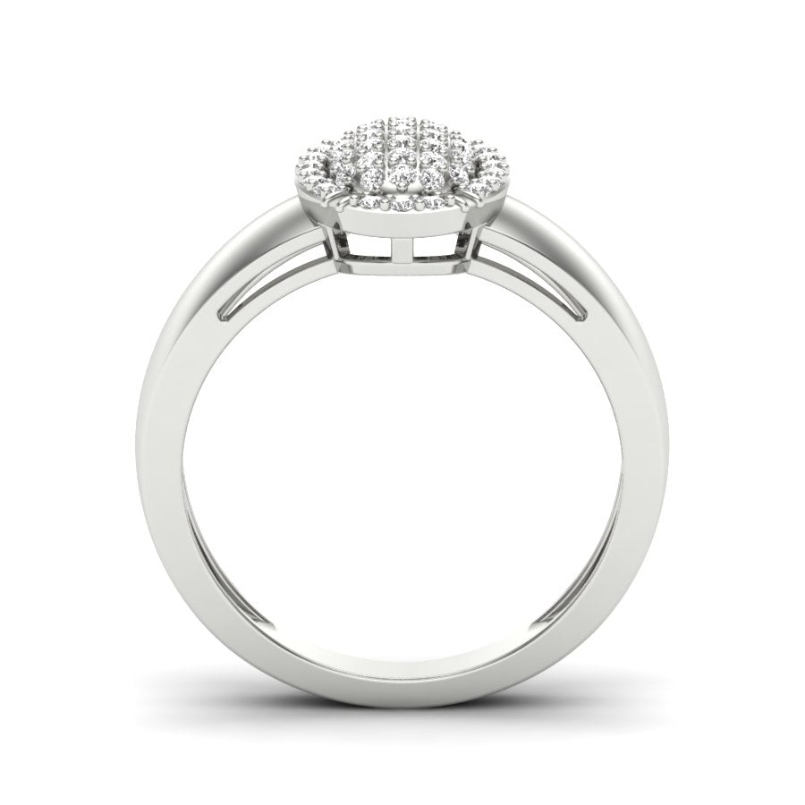 0.36 TW Solitaire Round Cut Lab Grown Diamond Ring Prong set Unique Engagement Ring oval shape Design Wedding Ring PR371