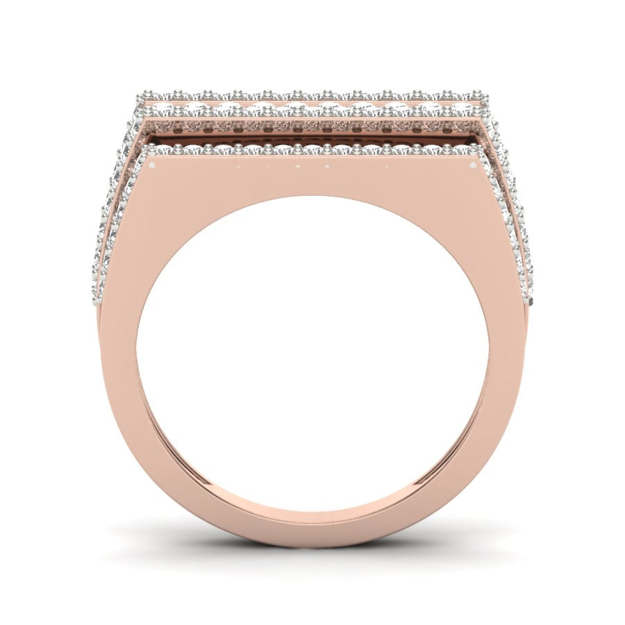 1.41 TW Round Cut Lab Grown Diamond Band Unique Design Band With Pressure & Prong Set Band Men's Wedding Band Engagement Band PR380