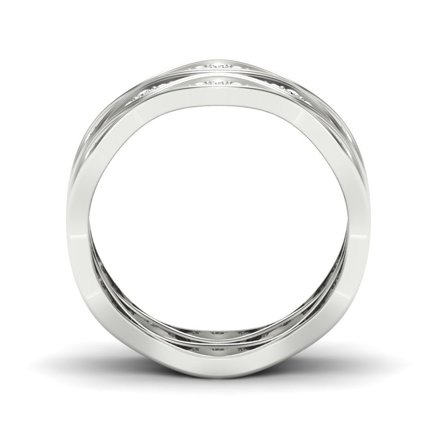 0.28 TW Three Row Band Round Cut Lab Grown Diamond Band Wedding Ring Men's Band Prong/ Pave Set Beautiful Cocktail Engagement Band PR385