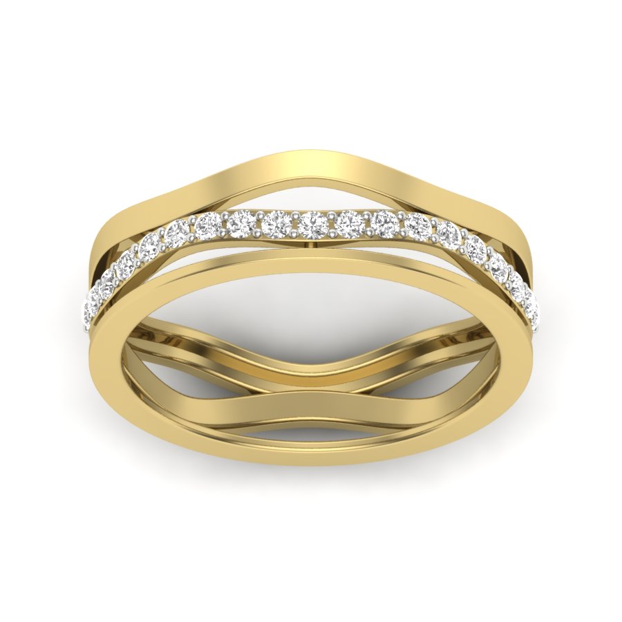 0.20 TW Round Cut Lab Grown Diamond Ring Engagement Ring Prong/ Pave Set Ring Two Row Ring Wedding Ring Bridal Ring PR386