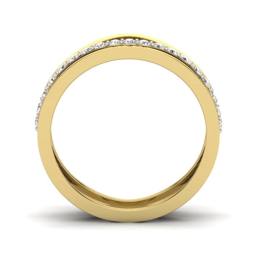 0.20 TW Round Cut Lab Grown Diamond Ring Engagement Ring Prong/ Pave Set Ring Two Row Ring Wedding Ring Bridal Ring PR386