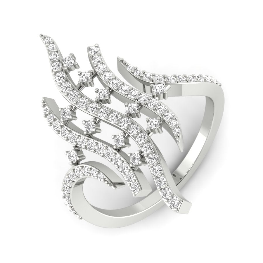 Unique Design Ring 0.53 TW Round Cut Lab Grown Diamond Ring Prong Engagement Ring Bridal Wedding Ring PR409